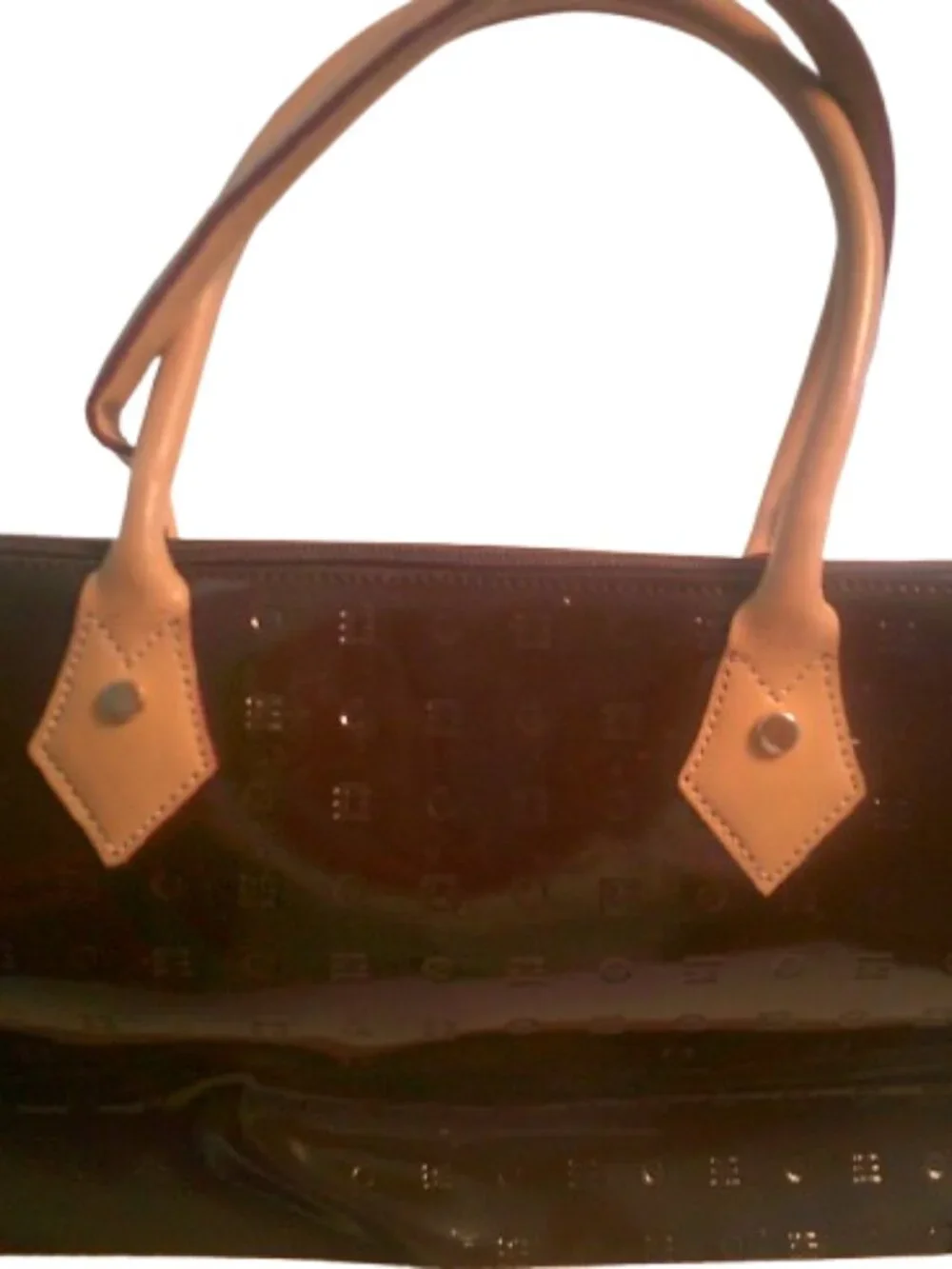 ARCADIA Italian Designer Burgundy Luxury Patent Leather Top Handle Purse